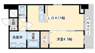 ＣＲＯＳＳ　ＣＯＵＲＴ高槻富田駅前の物件間取画像